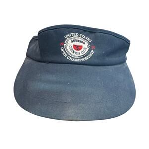 Vintage 1990 US Open Golf Medinah Country Club Navy Blue LA Mode Visor Hat Cap